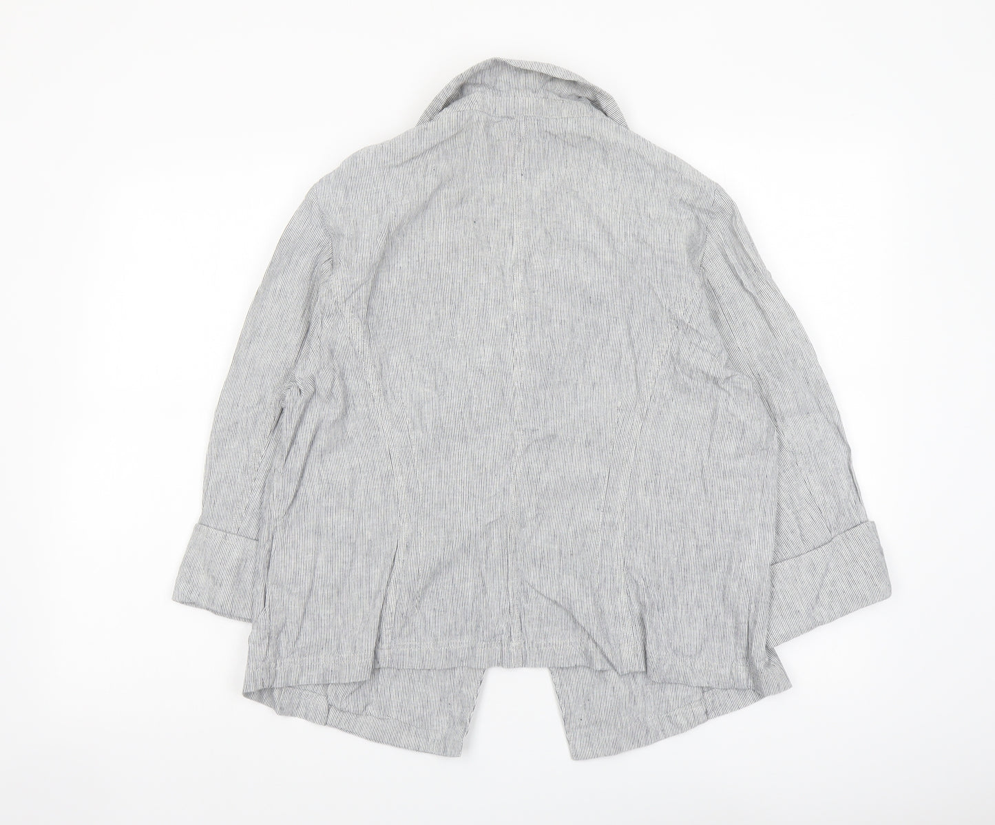 Per Uba Womens Grey Striped Jacket Size 18 Button