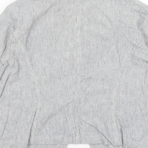 Per Uba Womens Grey Striped Jacket Size 18 Button
