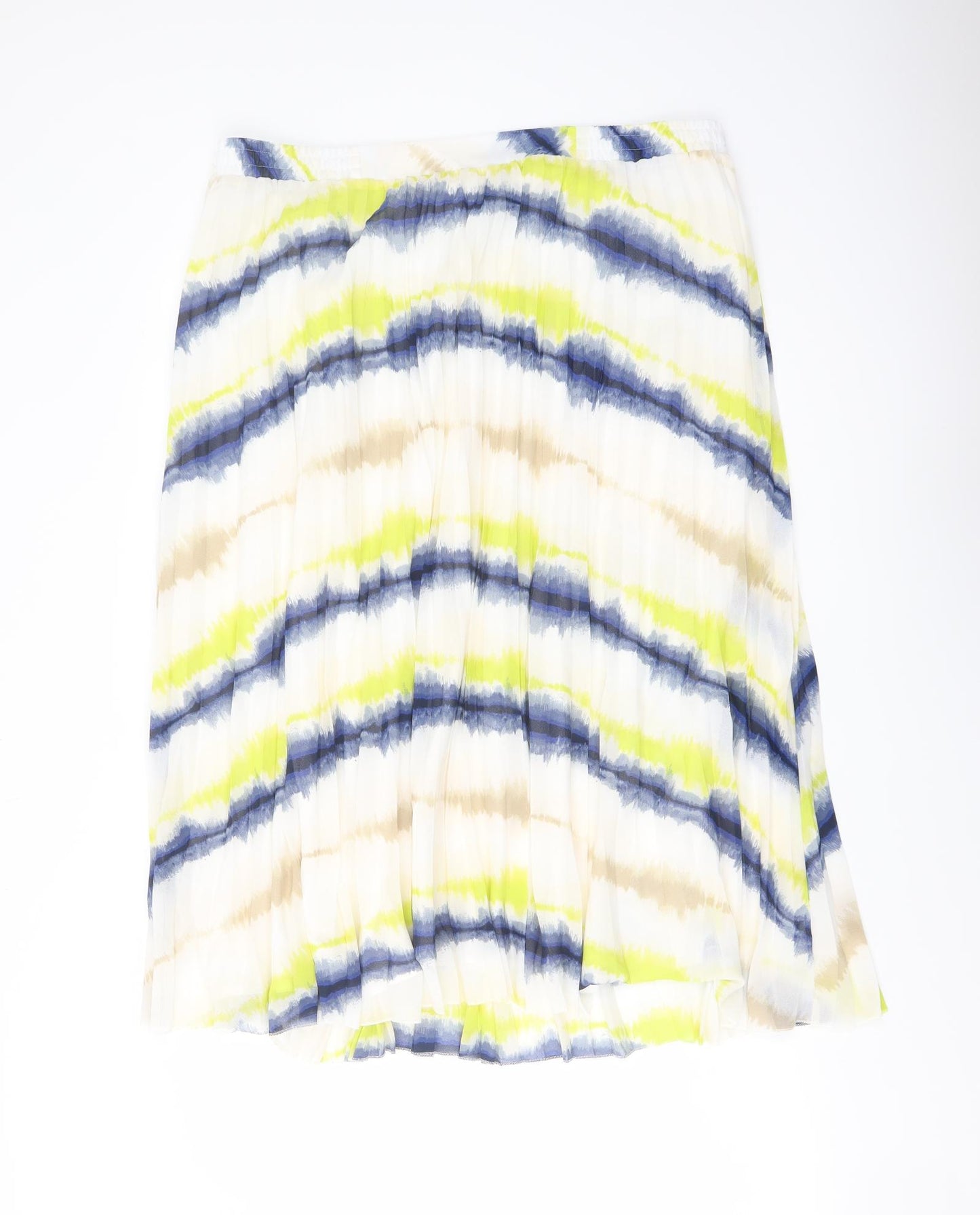 Marks and Spencer Womens Multicoloured Geometric Polyester Pleated Skirt Size 20