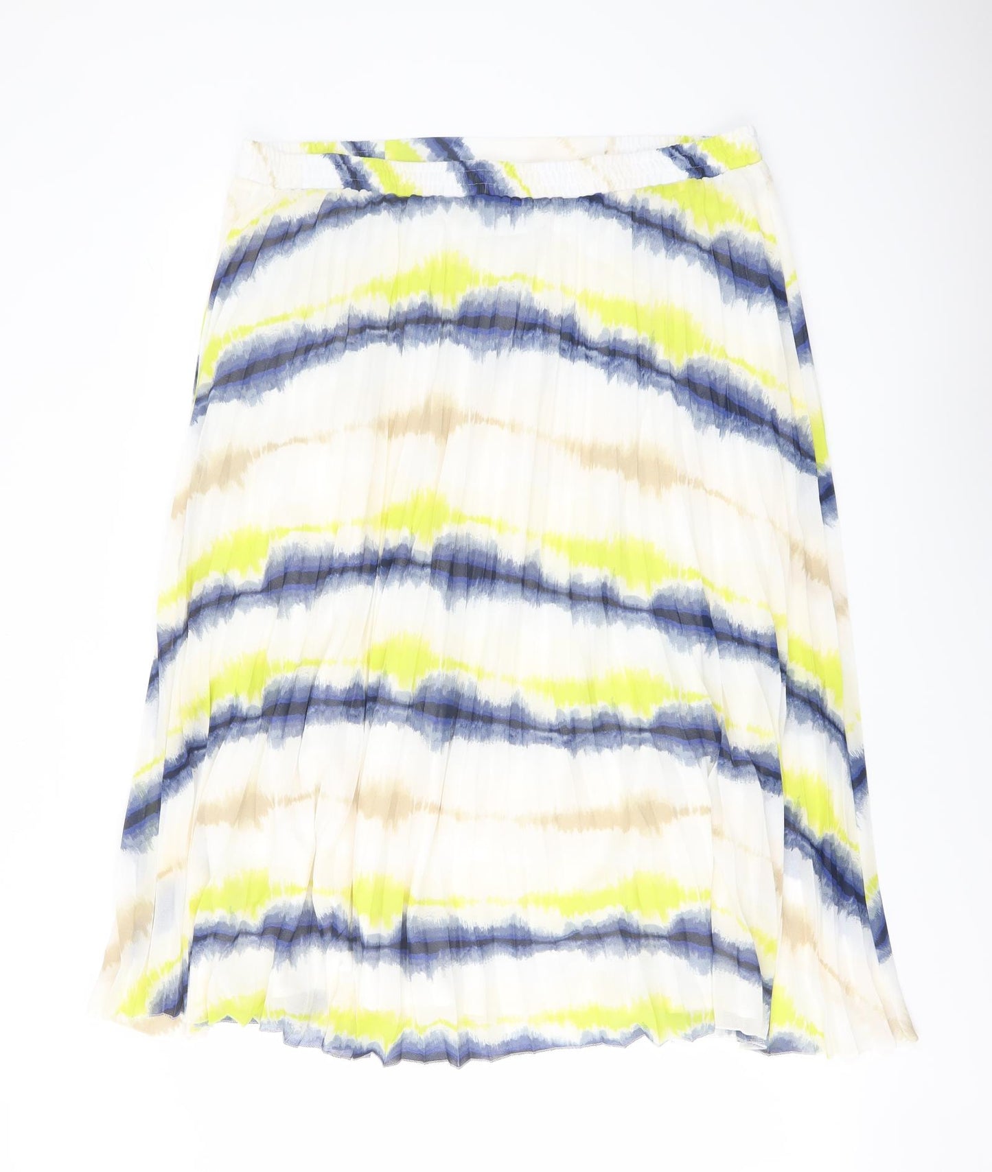 Marks and Spencer Womens Multicoloured Geometric Polyester Pleated Skirt Size 20