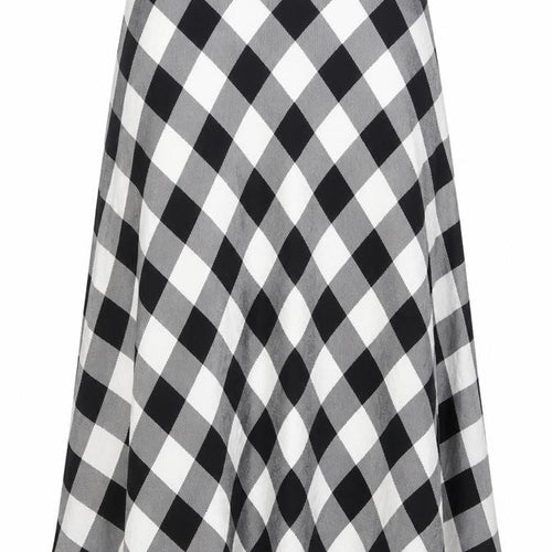 Marks and Spencer Womens Green Check Viscose A-Line Skirt Size 20 Zip