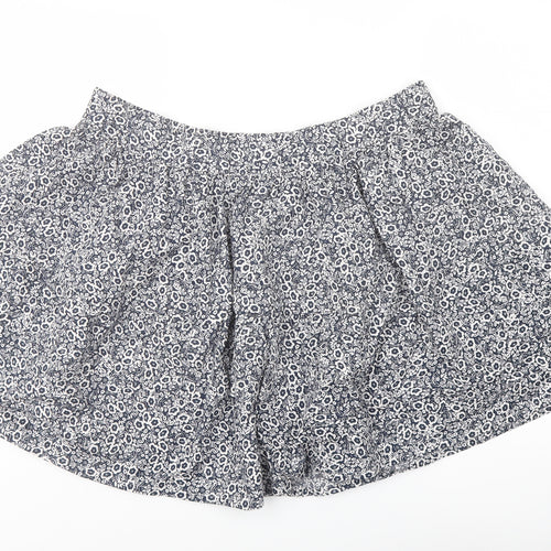Marks and Spencer Womens Blue Floral Cotton Flare Skirt Size 18