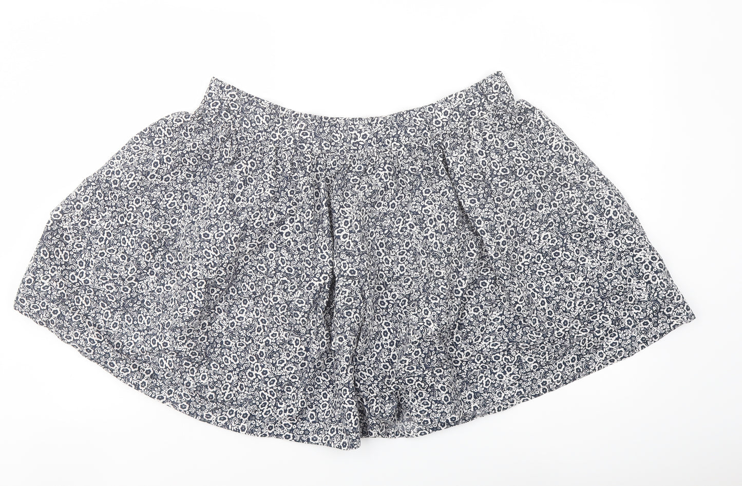 Marks and Spencer Womens Blue Floral Cotton Flare Skirt Size 18
