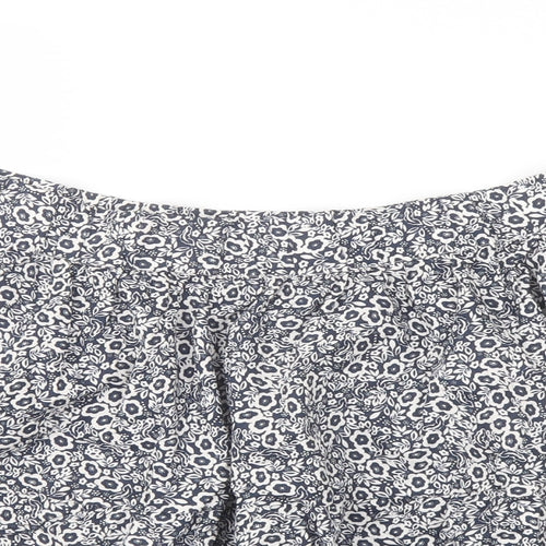 Marks and Spencer Womens Blue Floral Cotton Flare Skirt Size 18