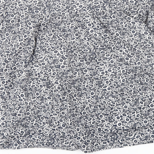Marks and Spencer Womens Blue Floral Cotton Flare Skirt Size 18