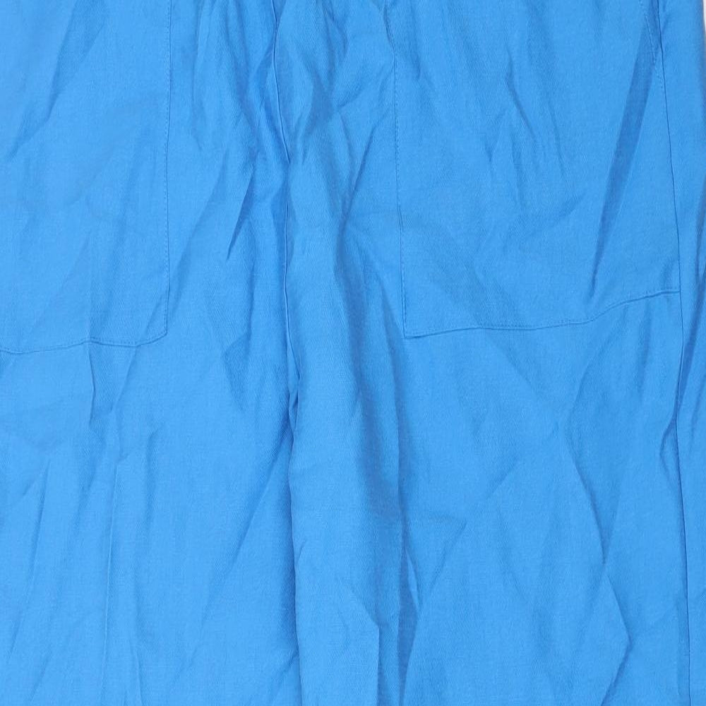 Marks and Spencer Womens Blue Lyocell Trousers Size 18 L27 in Regular Drawstring