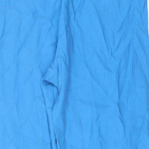 Marks and Spencer Womens Blue Lyocell Trousers Size 18 L27 in Regular Drawstring