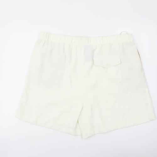 Marks and Spencer Womens Ivory Polyester Basic Shorts Size 22 L6 in Regular Pull On