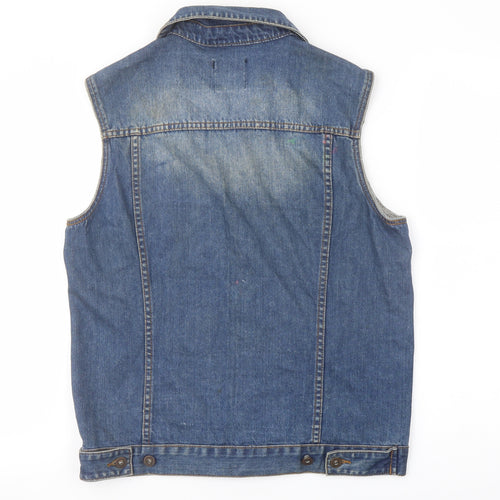 ASOS Mens Blue Gilet Jacket Size M Button