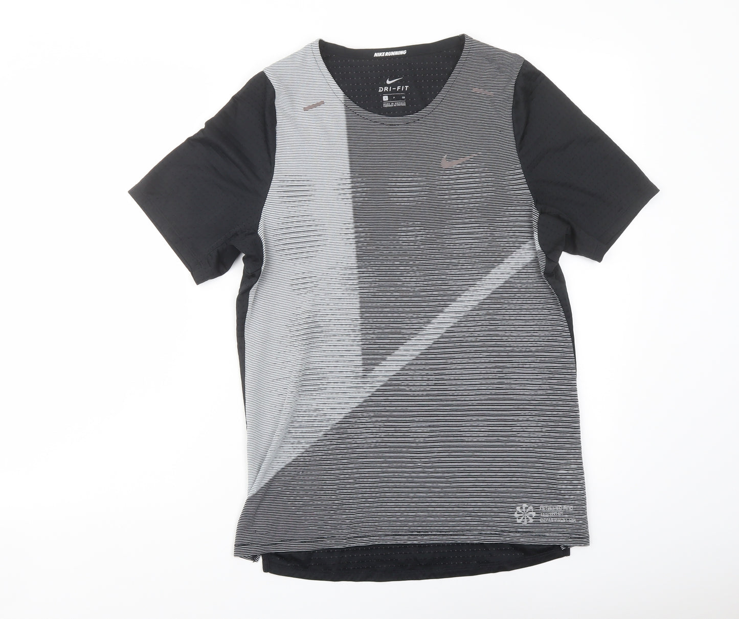 Nike Mens Black Polyester T-Shirt Size S Round Neck