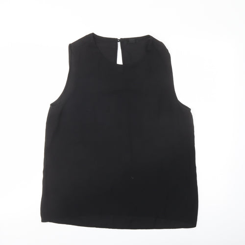 FOREVER 21 Womens Black Polyester Basic Tank Size M Round Neck