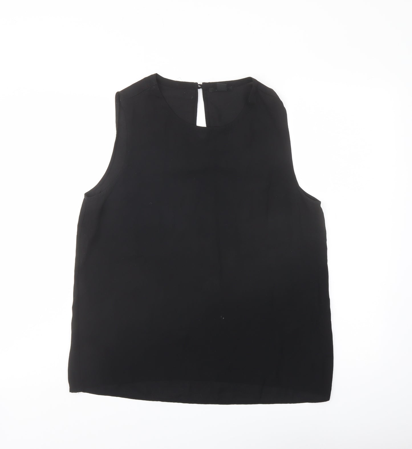 FOREVER 21 Womens Black Polyester Basic Tank Size M Round Neck