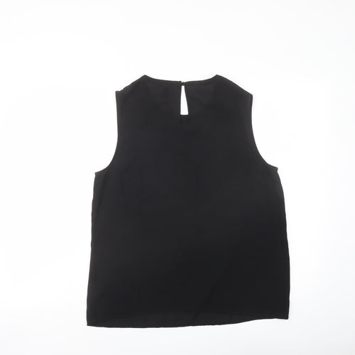 FOREVER 21 Womens Black Polyester Basic Tank Size M Round Neck
