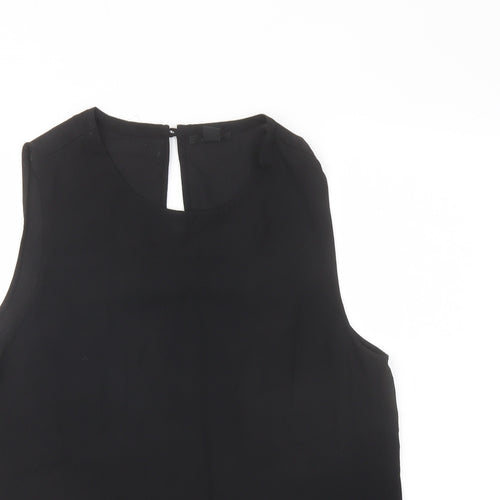 FOREVER 21 Womens Black Polyester Basic Tank Size M Round Neck