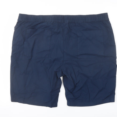 Marks and Spencer Mens Blue Cotton Bermuda Shorts Size 2XL L10 in Regular Button
