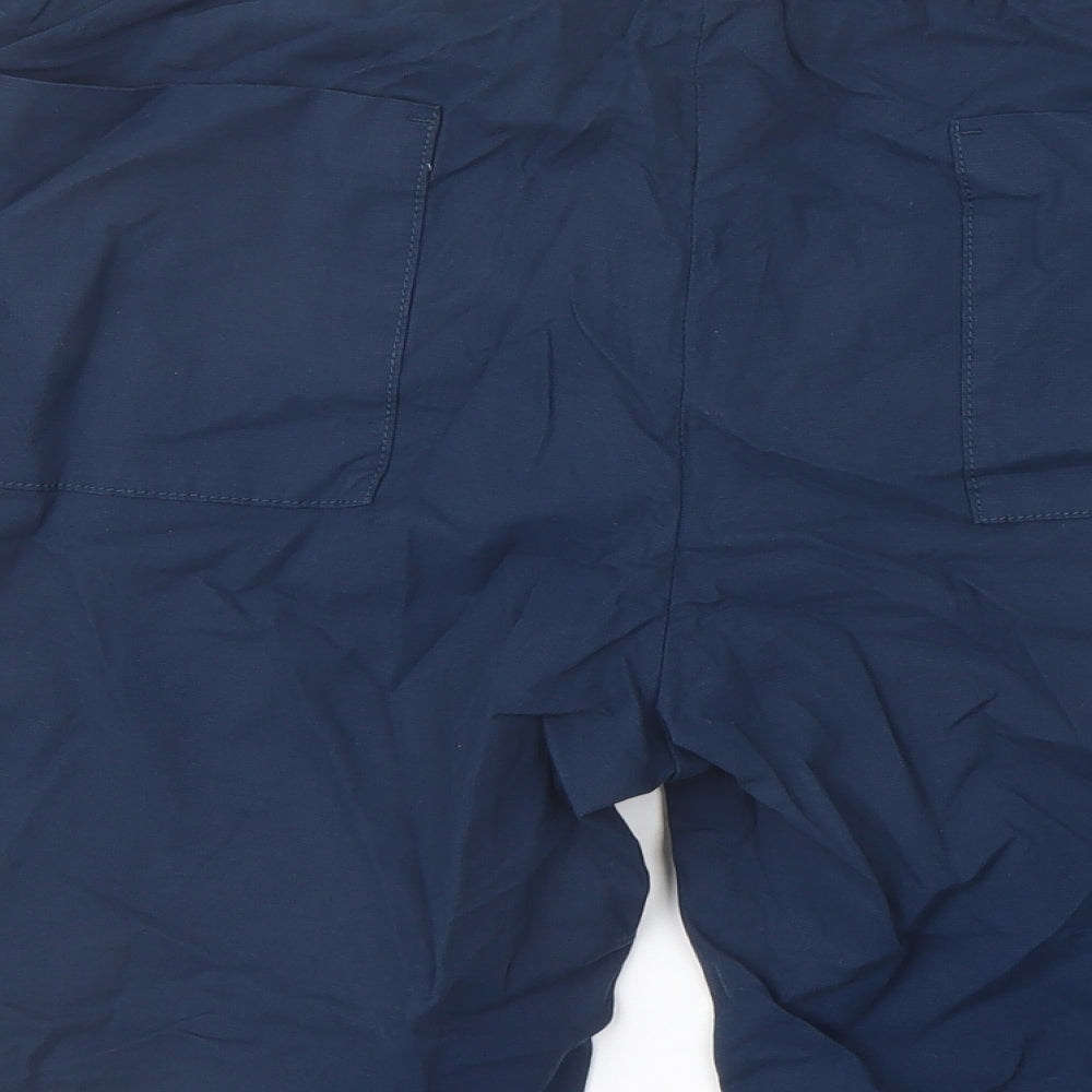 Marks and Spencer Mens Blue Cotton Bermuda Shorts Size 2XL L10 in Regular Button