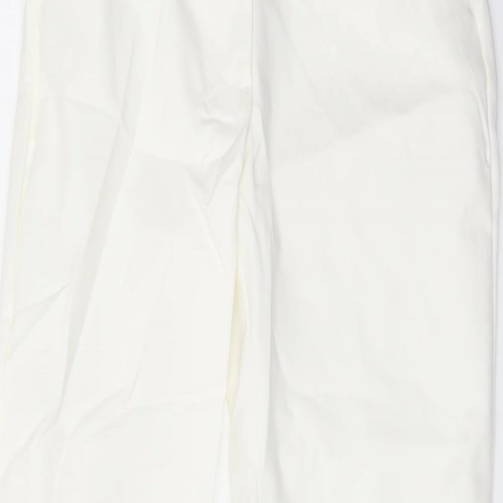 Marks and Spencer Womens Ivory Cotton Carrot Trousers Size 8 L24 in Regular