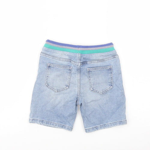 Marks and Spencer Boys Blue Cotton Bermuda Shorts Size 6-7 Years Regular Drawstring