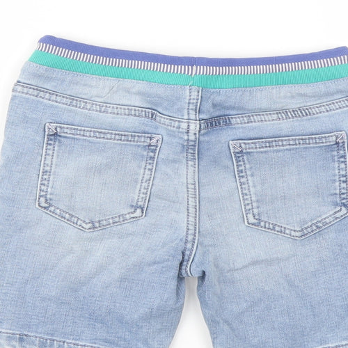 Marks and Spencer Boys Blue Cotton Bermuda Shorts Size 6-7 Years Regular Drawstring