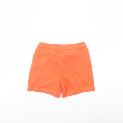 Marks and Spencer Boys Orange Cotton Sweat Shorts Size 2-3 Years Regular Drawstring