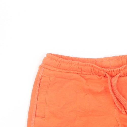 Marks and Spencer Boys Orange Cotton Sweat Shorts Size 2-3 Years Regular Drawstring