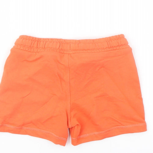 Marks and Spencer Boys Orange Cotton Sweat Shorts Size 2-3 Years Regular Drawstring