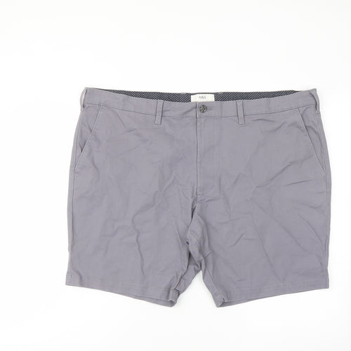 Marks and Spencer Mens Grey Cotton Chino Shorts Size 44 in L8 in Regular Button