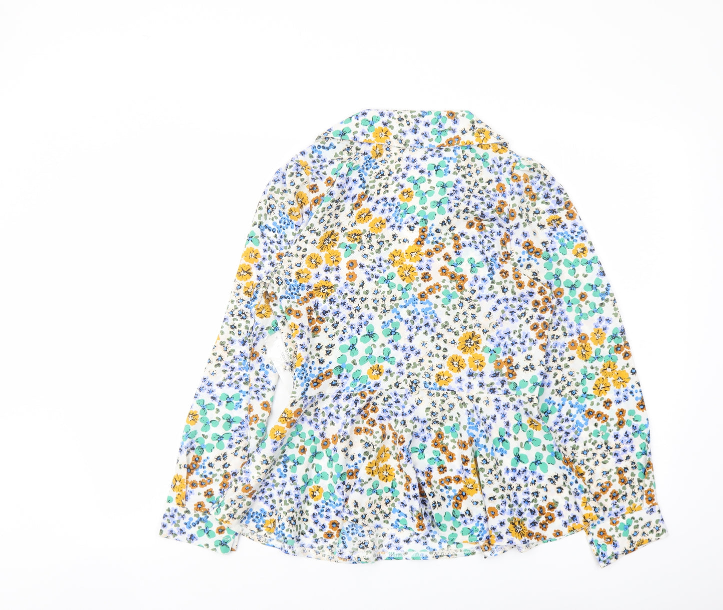 Girl in Mind Womens Multicoloured Floral Polyester Basic Blouse Size 8 Collared