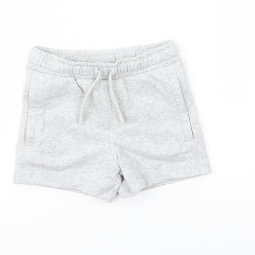 Marks and Spencer Boys Grey Cotton Sweat Shorts Size 2-3 Years Regular Drawstring