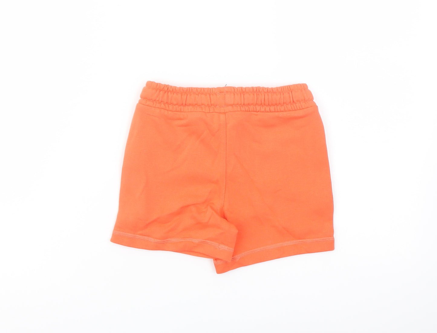 Marks and Spencer Boys Orange Cotton Sweat Shorts Size 2-3 Years Regular Drawstring