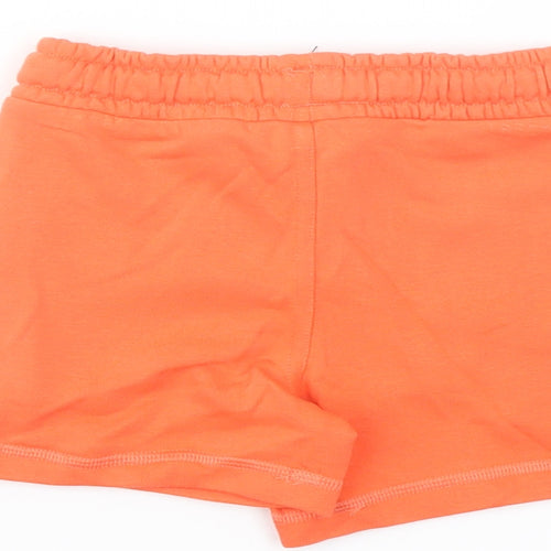 Marks and Spencer Boys Orange Cotton Sweat Shorts Size 2-3 Years Regular Drawstring