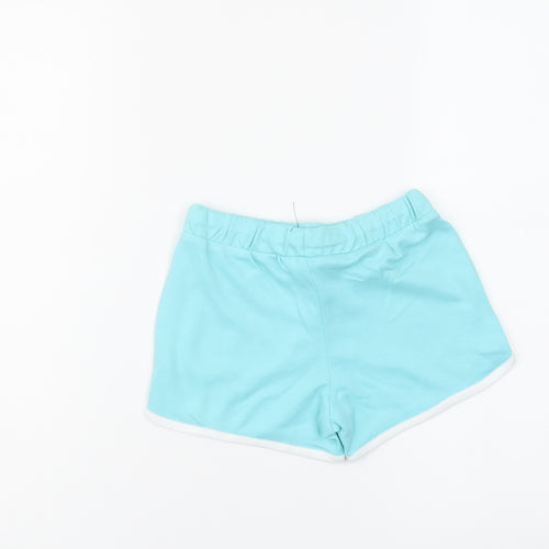 Marks and Spencer Girls Blue Cotton Sweat Shorts Size 5-6 Years Regular Drawstring