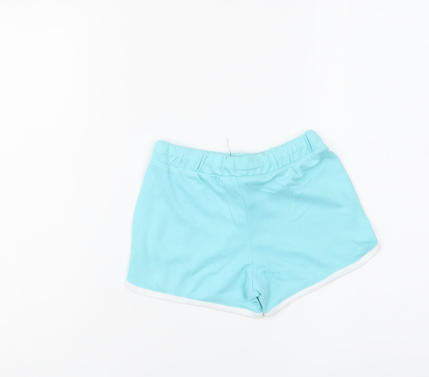 Marks and Spencer Girls Blue Cotton Sweat Shorts Size 5-6 Years Regular Drawstring