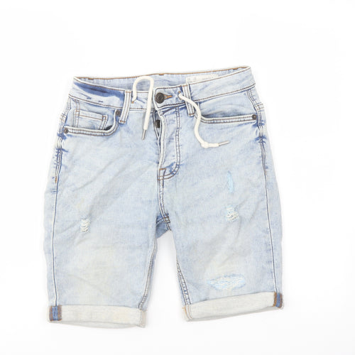 Denim & Co. Mens Blue Cotton Bermuda Shorts Size 28 in L8 in Regular Button
