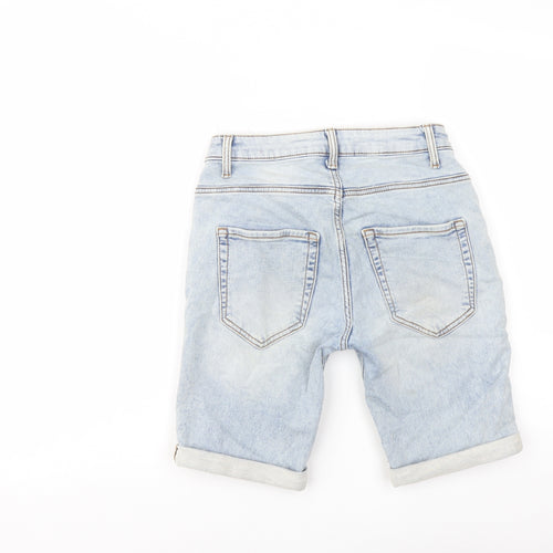 Denim & Co. Mens Blue Cotton Bermuda Shorts Size 28 in L8 in Regular Button