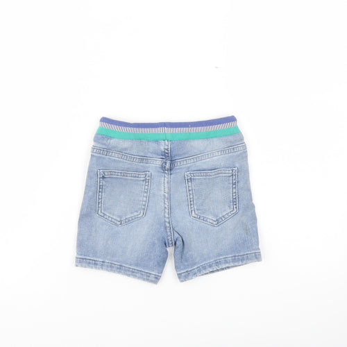 Marks and Spencer Boys Blue Cotton Bermuda Shorts Size 2-3 Years Regular Drawstring