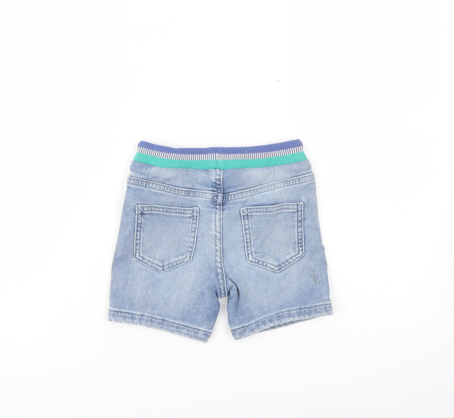 Marks and Spencer Boys Blue Cotton Bermuda Shorts Size 2-3 Years Regular Drawstring