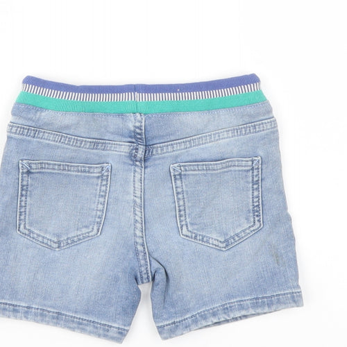 Marks and Spencer Boys Blue Cotton Bermuda Shorts Size 2-3 Years Regular Drawstring