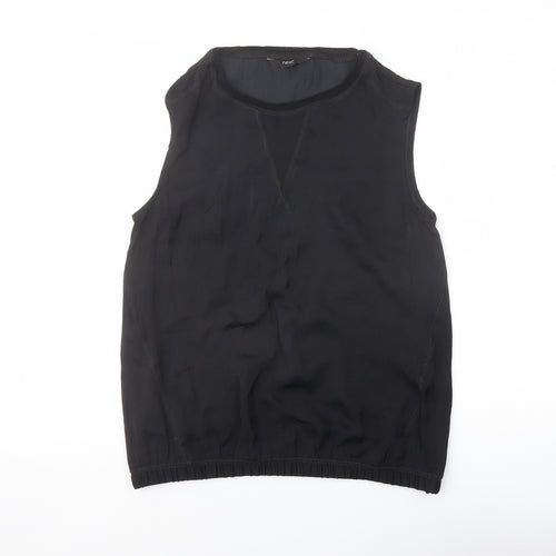NEXT Womens Black Polyester Basic Blouse Size 12 Round Neck