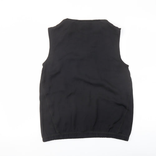 NEXT Womens Black Polyester Basic Blouse Size 12 Round Neck