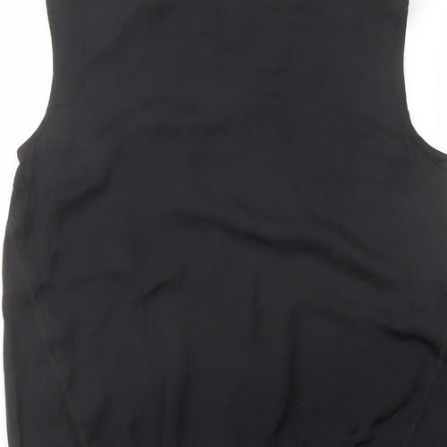 NEXT Womens Black Polyester Basic Blouse Size 12 Round Neck