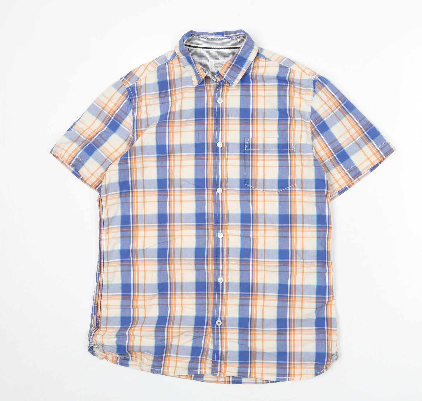 White Stuff Mens Multicoloured Plaid Cotton Button-Up Size S Collared Button