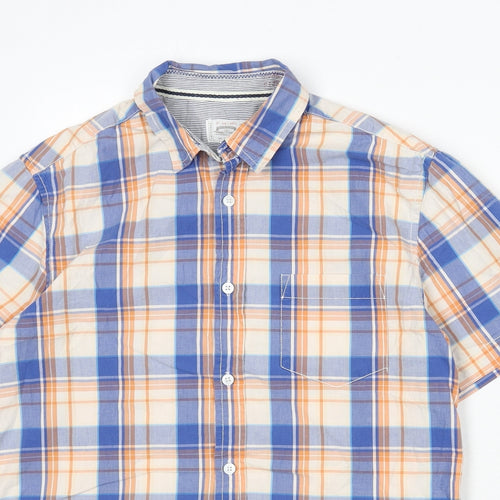 White Stuff Mens Multicoloured Plaid Cotton Button-Up Size S Collared Button