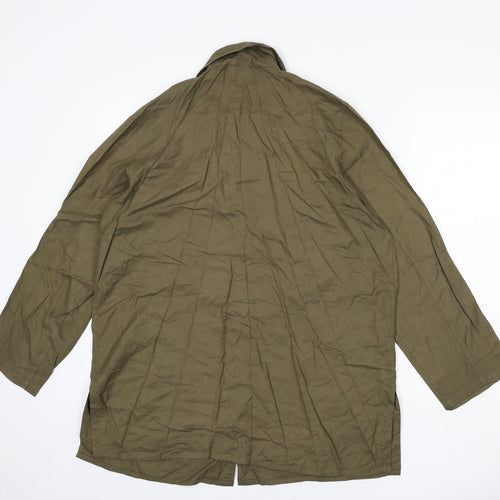 TIGI Womens Green Viscose Basic Button-Up Size 14 Collared - Size 14-16