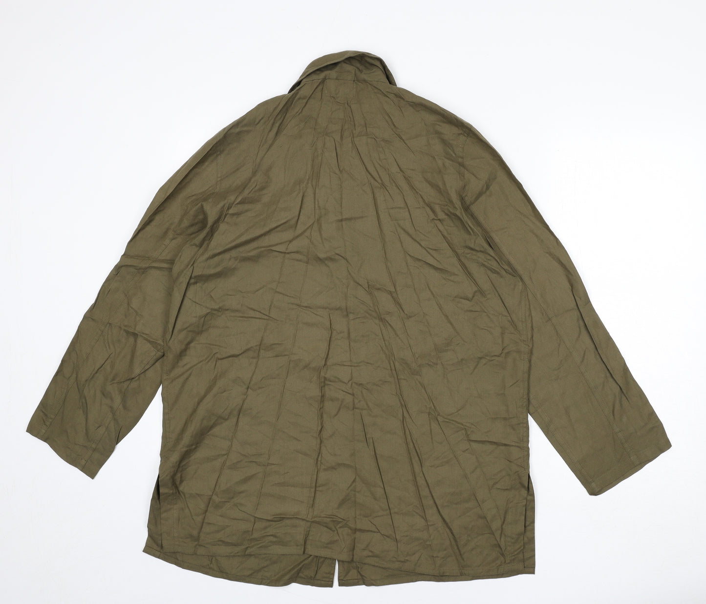 TIGI Womens Green Viscose Basic Button-Up Size 14 Collared - Size 14-16