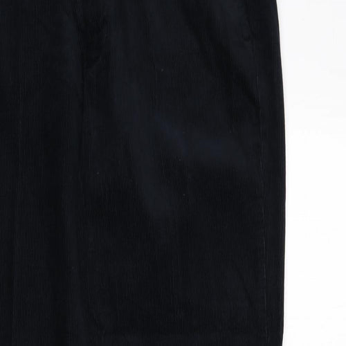 Marks and Spencer Womens Blue Cotton Trousers Size 36 L31 in Regular Zip