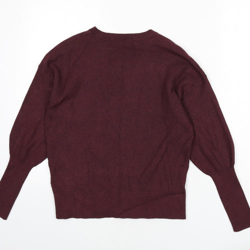 Marks and Spencer Womens Red V-Neck Viscose Pullover Jumper Size M