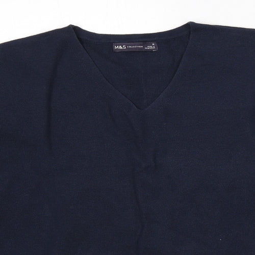 Marks and Spencer Womens Blue V-Neck Cotton Pullover Jumper Size M