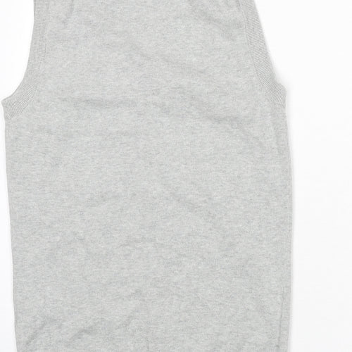 J.Lindeberg Mens Grey V-Neck Cotton Vest Jumper Size S Sleeveless