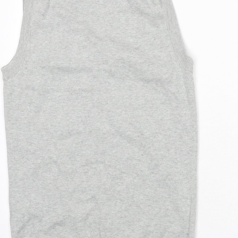 J.Lindeberg Mens Grey V-Neck Cotton Vest Jumper Size S Sleeveless